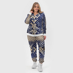 Женский 3D-костюм Синяя и серая кожа змеи, цвет: 3D-белый — фото 2