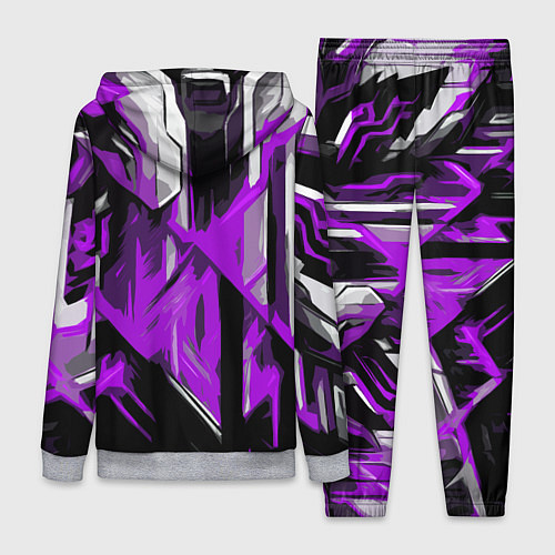 Женский костюм White and purple abstraction on a black background / 3D-Меланж – фото 2