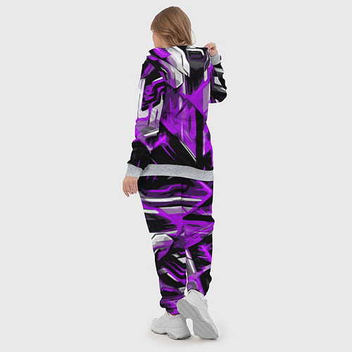 Женский костюм White and purple abstraction on a black background / 3D-Меланж – фото 5