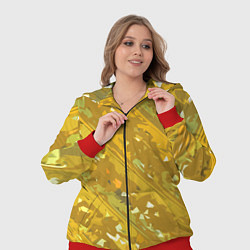 Женский 3D-костюм Белые фрагменты на жёлтом фоне, цвет: 3D-красный — фото 2