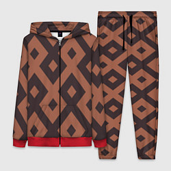 Женский 3D-костюм Геометрический узор ромб, цвет: 3D-красный