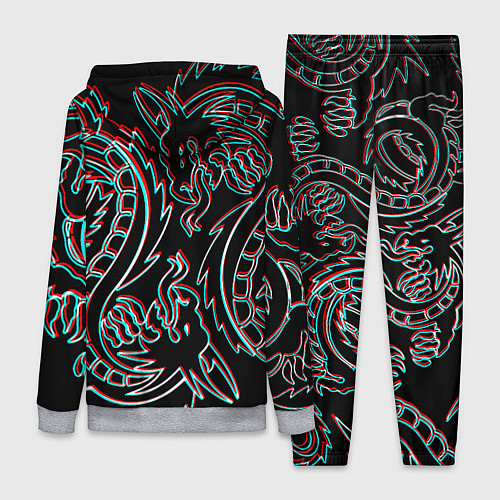 Женский костюм Драконы глитч киберпанк / 3D-Меланж – фото 2