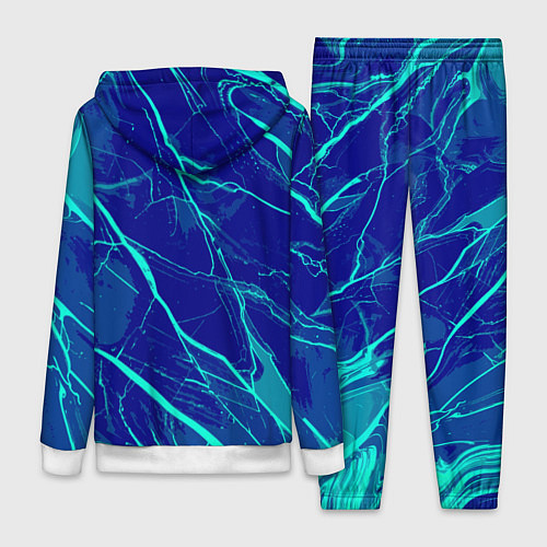 Женский костюм Яркий сине-голубой абстрактная текстура / 3D-Белый – фото 2