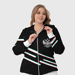 Женский 3D-костюм Полосы герб спорт, цвет: 3D-белый — фото 2