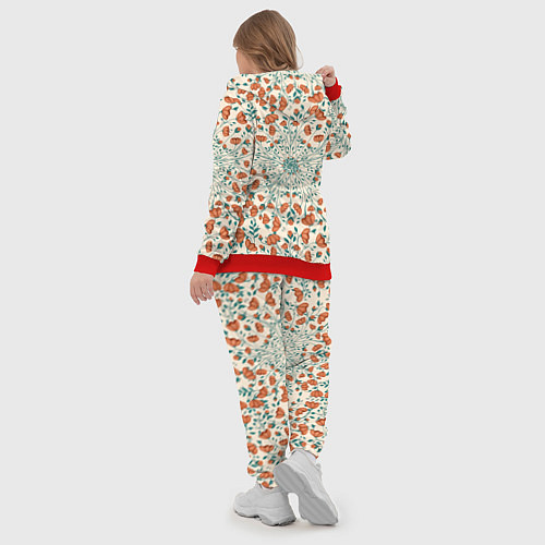 Женский костюм Цветочный узор калейдоскоп / 3D-Красный – фото 5