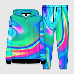 Женский 3D-костюм Неоновые голографические краски - светло-голубоват, цвет: 3D-черный