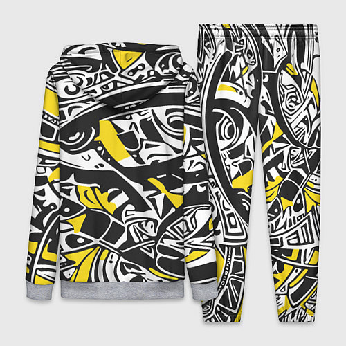 Женский костюм Черно-желтый орнамент / 3D-Меланж – фото 2