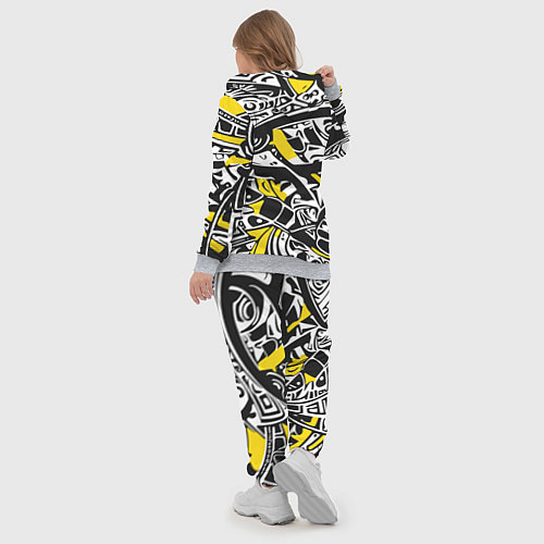 Женский костюм Черно-желтый орнамент / 3D-Меланж – фото 5