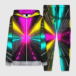Женский 3D-костюм Неоновые лучи текстура, цвет: 3D-меланж
