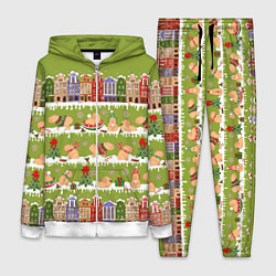 Женский 3D-костюм Много капибар семьей на Новый год и Рождество, цвет: 3D-белый