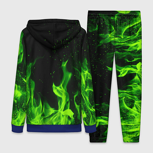 Женский костюм Огонь зелёный текстура / 3D-Синий – фото 2