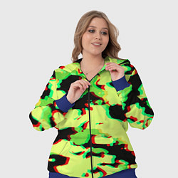 Женский 3D-костюм Камуфляж зелёный глитч, цвет: 3D-синий — фото 2