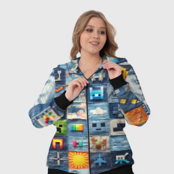 Женский 3D-костюм Minecraft фигуры на пэчворк, цвет: 3D-черный — фото 2