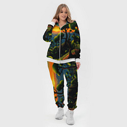 Женский 3D-костюм Лес из зеленых инопланетных деревьев в стиле Сальв, цвет: 3D-белый — фото 2