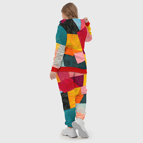 Женский костюм Геометрия мозайка / 3D-Красный – фото 5