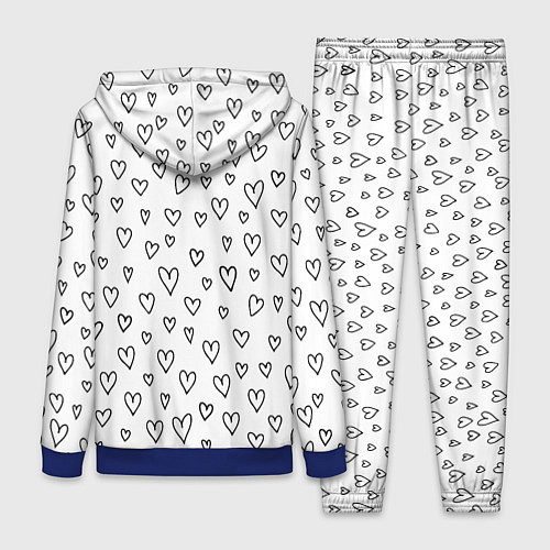 Женский костюм Черные сердечки / 3D-Синий – фото 2