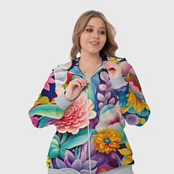 Женский 3D-костюм Лето объемные цветы, цвет: 3D-меланж — фото 2