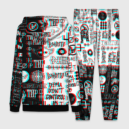 Женский костюм Twenty one pilots glitch pattern / 3D-Черный – фото 2