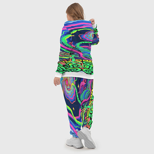 Женский костюм Оптические волны психоделика / 3D-Белый – фото 5