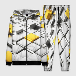 Женский 3D-костюм Оптические кубы текстура, цвет: 3D-черный