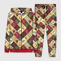 Женский 3D-костюм Лого домов Игра престолов паттерн, цвет: 3D-красный