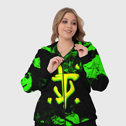 Женский 3D-костюм Doom кислотное лого в огне, цвет: 3D-черный — фото 2