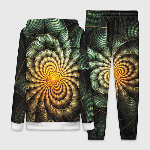 Женский костюм Оптический узор фракталы / 3D-Белый – фото 2