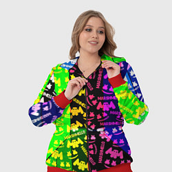 Женский 3D-костюм Marshmello pattern neon steel, цвет: 3D-красный — фото 2