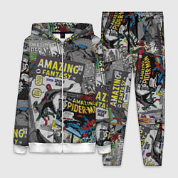 Женский 3D-костюм Spider-man comics, цвет: 3D-белый