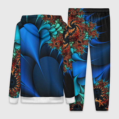 Женский костюм Фрактальный узор голубой / 3D-Белый – фото 2