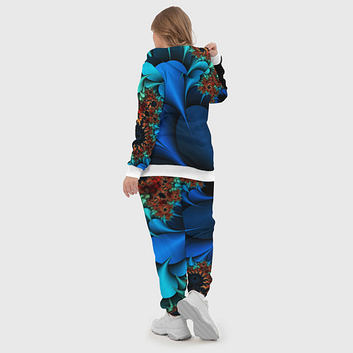 Женский костюм Фрактальный узор голубой / 3D-Белый – фото 5