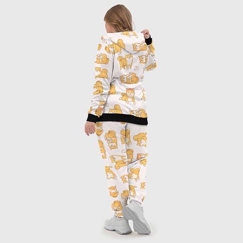 Женский костюм Паттерн сиба ину / 3D-Черный – фото 5