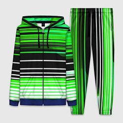 Женский 3D-костюм Разноцветные вертикальные линии, цвет: 3D-синий