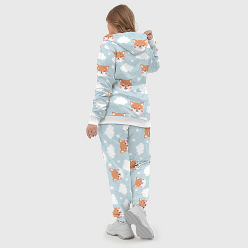 Женский костюм Узор сибу ину и облака / 3D-Белый – фото 5