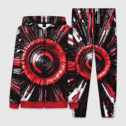 Женский 3D-костюм Чёрно-красная сфера киберпанк, цвет: 3D-красный