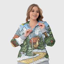 Женский 3D-костюм Новогодний пейзаж, цвет: 3D-меланж — фото 2