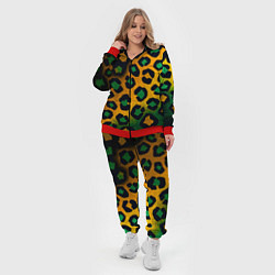 Женский 3D-костюм Зеленые и золотые пятна леопарда, цвет: 3D-красный — фото 2