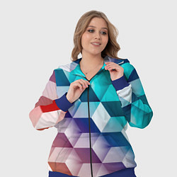 Женский 3D-костюм Объёмные разноцветные градиентные кубы, цвет: 3D-синий — фото 2