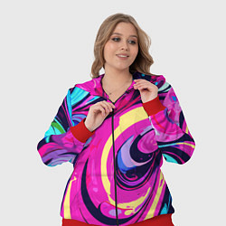 Женский 3D-костюм Сине-розовый узор, цвет: 3D-красный — фото 2