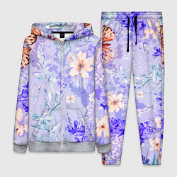 Женский 3D-костюм Растения на розовом фоне, цвет: 3D-меланж