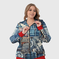 Женский 3D-костюм Аниме пэчворк деним, цвет: 3D-красный — фото 2