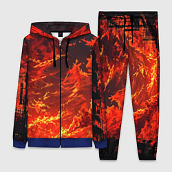 Женский 3D-костюм Багровый огненный закат, цвет: 3D-синий