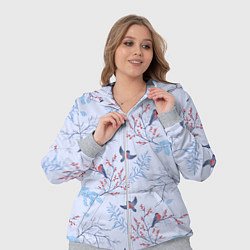 Женский 3D-костюм Снегири и зимние ветки, цвет: 3D-меланж — фото 2