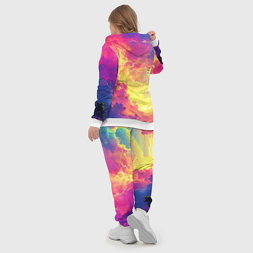 Женский костюм Розовые облака на синем небе / 3D-Белый – фото 5