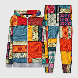 Женский 3D-костюм Пэчворк из ярких тканей, цвет: 3D-меланж