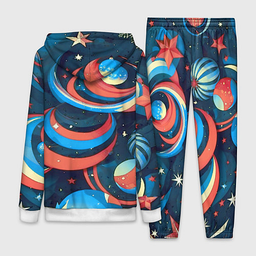 Женский костюм Абстракция ёлочных игрушек / 3D-Белый – фото 2