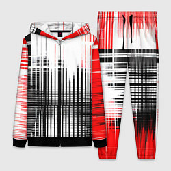 Женский 3D-костюм Красно-чёрный гранж на белом фоне, цвет: 3D-черный