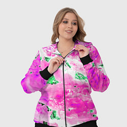 Женский 3D-костюм Розово-зелёная абстракция, цвет: 3D-черный — фото 2