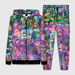 Женский 3D-костюм Новогодний виммельбух, цвет: 3D-черный