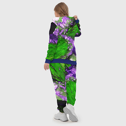 Женский костюм Фиолетовый минерал в зелёном камне / 3D-Синий – фото 5
